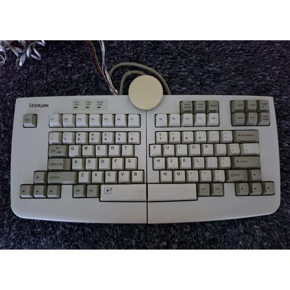 Lexmark IBM Model M15 Split Ergonomic Keyboard 1428401 Buckling Spring No Numpad